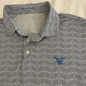 B Draddy Wave Pattern Polo Shirt with Graybull golf club embroidered